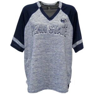 women's navy heather v-neck 3/4 sleeve t-shirt Penn State